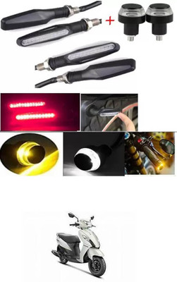 E-Shoppe Front, Rear, Side LED Indicator Light for Suzuki Let's(Yellow, Blue)