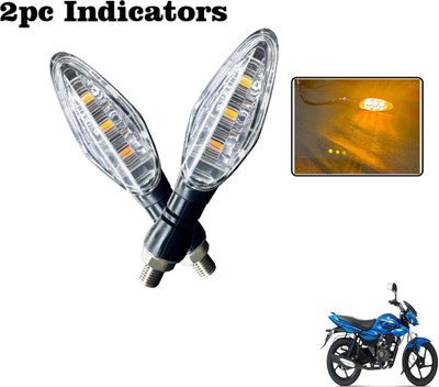 Shopland Front, Rear LED Indicator Light for Bajaj XCD 125cc(Amber)