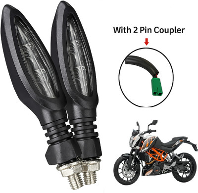 CROXIV Front, Rear LED Indicator Light for KTM RC 200, Universal For Bike(Yellow)