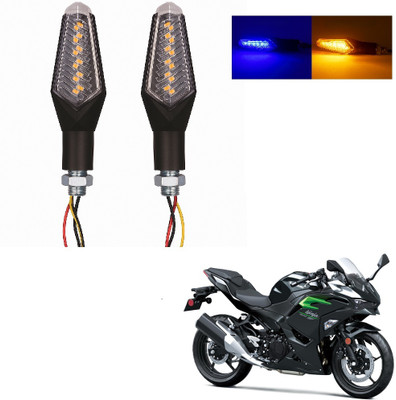 JMA TRADING Front, Rear LED Indicator Light for Kawasaki Universal For Bike(Blue, Amber)