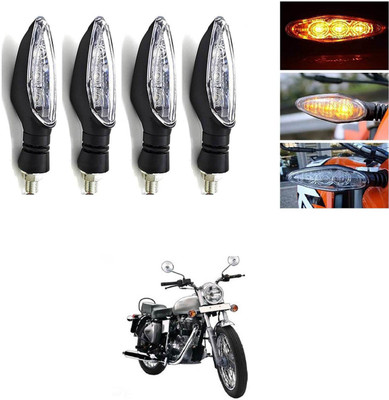 LOVMOTO Front, Rear LED Indicator Light for Royal Enfield 500(Clear, Yellow)