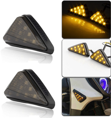 HALLOWS Front, Rear, Side LED Indicator Light for Universal For Bike Universal For Bike(Amber)