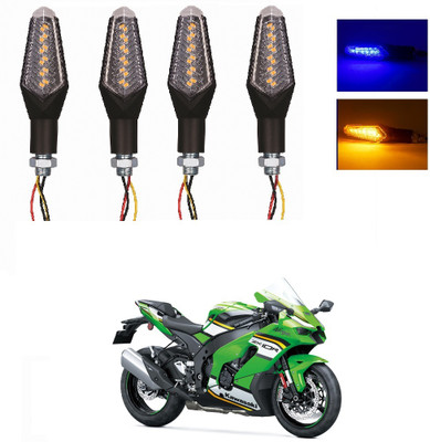 JMA TRADING Front, Rear LED Indicator Light for Kawasaki Universal For Bike(Blue, Amber)