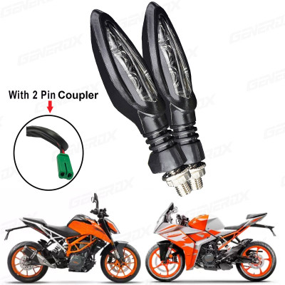 Generox Front, Rear LED Indicator Light for KTM Duke 180, Duke 200, Duke 390, Duke 690, Duke RC 190, Duke RC 200, Universal For Bike(Amber)