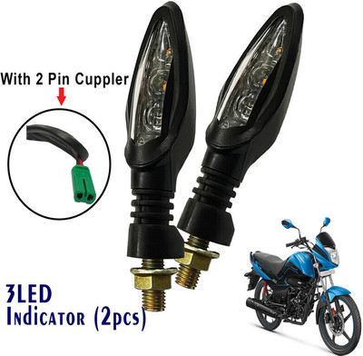 Generox Front, Rear LED Indicator Light for Hero Splender iSMART(Yellow)