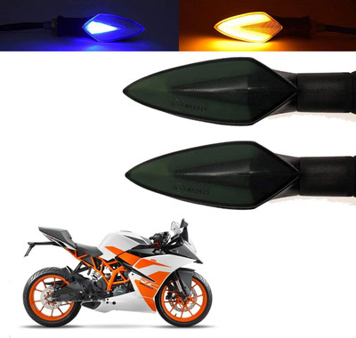 SHOWRIDE Front, Rear, Side LED Indicator Light for KTM RC 200(Blue, Yellow)