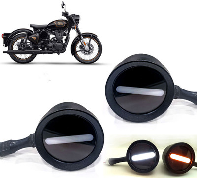 AUTO PEARL Front LED Indicator Light for Royal Enfield Classic 500(White, Yellow)