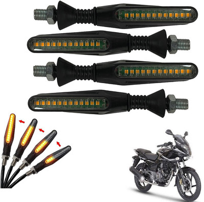 Shopland Front, Rear LED Indicator Light for Bajaj Pulsar 220(Yellow)