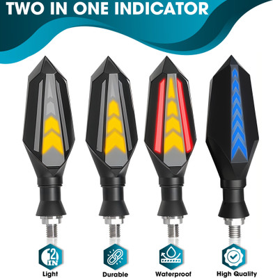 Otoroys Front, Rear, Side LED Indicator Light for Universal For Bike Universal For Bike(Yellow)