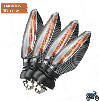 Generox Front, Rear LED Indicator Light for Bajaj XCD 125cc(Amber)