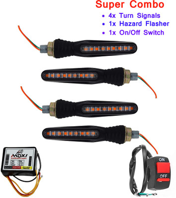 Ramanta Front, Rear LED Indicator Light for Universal For Bike Universal For Bike(Amber, Yellow)