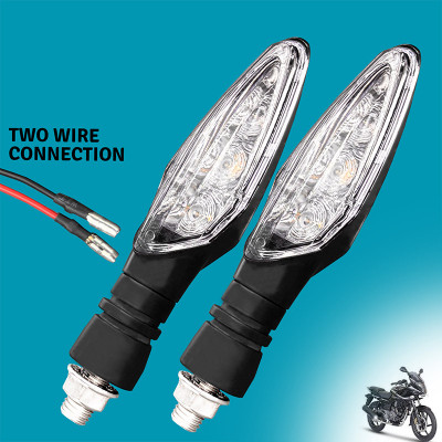 Shopland Front, Rear LED Indicator Light for Bajaj Pulsar 220(Amber)