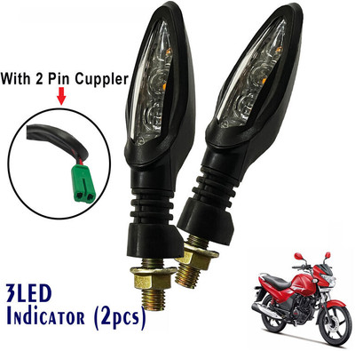 Generox Front, Rear LED Indicator Light for Hero Achiever(Yellow)