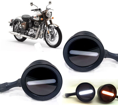 AUTO PEARL Front LED Indicator Light for Royal Enfield Classic 350(White, Yellow)