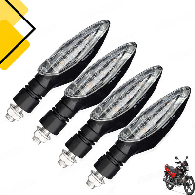 Generox Front, Rear LED Indicator Light for Hero Glamour FI(Amber)