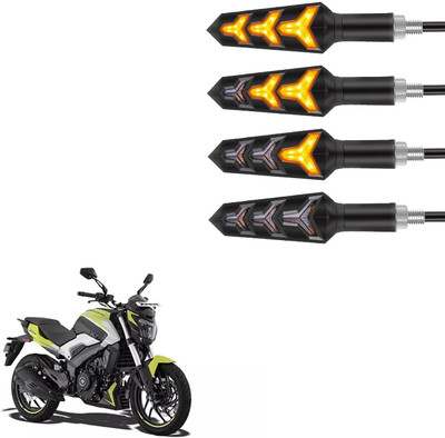 Vagary Front, Rear LED Indicator Light for Bajaj Dominar 250(Amber)