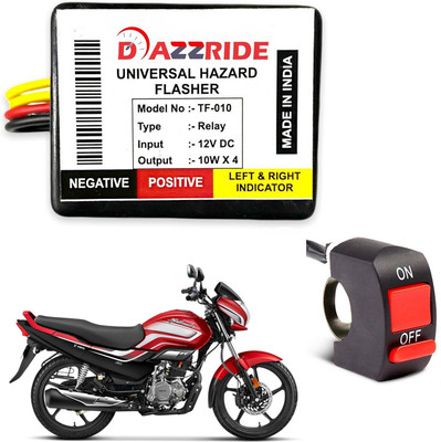 DAZZRIDE Front, Rear, Side LED Indicator Light for Hero Super Splendor, Universal For Bike(Amber)