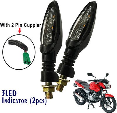 Generox Front, Rear LED Indicator Light for Bajaj Pulsar 135 DTS-i(Yellow)