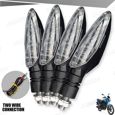 Shopland Front, Rear LED Indicator Light for Hero Splender iSMART(Amber)