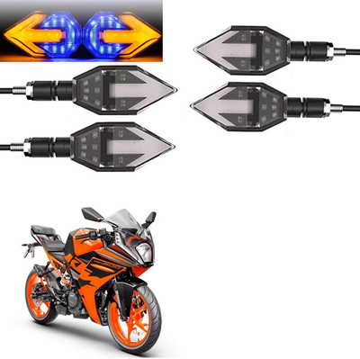Vagary Front, Rear LED Indicator Light for KTM RC 200(Blue, Yellow)