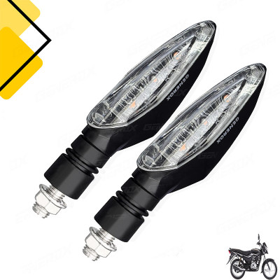 Generox Front, Rear LED Indicator Light for Universal For Bike Platina 100ES(Amber)
