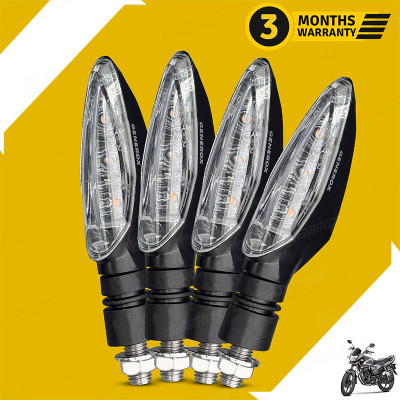 Generox Front, Rear, Side LED Indicator Light for Honda CB Shine(Amber, Yellow)