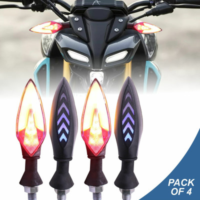 ASRYD Front, Rear LED Indicator Light for Universal For Bike Universal For Bike(Yellow, Red, Blue)