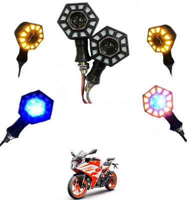 AYW Front LED Indicator Light for KTM Universal For Bike(Blue, Yellow)