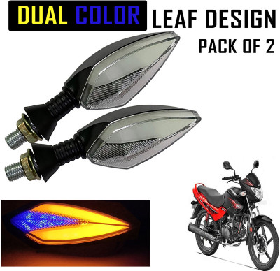 Shopland Front, Rear LED Indicator Light for Hero Glamour FI(Amber, Blue)