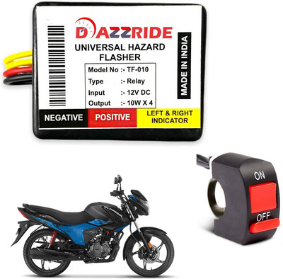 DAZZRIDE Front, Side, Rear LED Indicator Light for Hero Glamour, Universal For Bike(Amber)