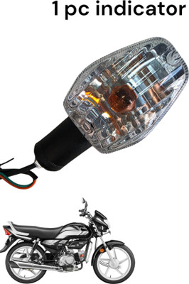 BIKEBLOOM Side, Rear, Front Halogen Indicator Light for Hero HF Deluxe, HF-Deluxe(Amber)