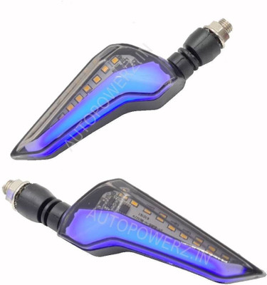 AutoPowerz Front, Rear LED Indicator Light for Universal For Bike Universal For Bike(Yellow, Blue)
