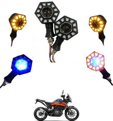 MATIES Front LED Indicator Light for KTM Universal For Bike(Blue, Yellow)