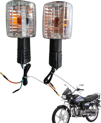 BIKEBLOOM Side, Rear, Front Halogen Indicator Light for Hero Splendor Plus, Splendor, Splendor Pro(Amber)