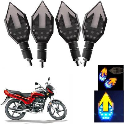 Vagary Front, Rear LED Indicator Light for Hero Passion Plus(Blue, Yellow)