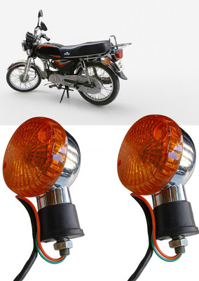 BIKEBLOOM Side, Rear, Front Halogen Indicator Light for Bajaj, Kawasaki Boxer(Amber)