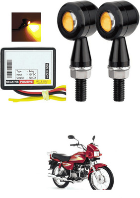 LOVMOTO Front, Rear LED Indicator Light for Hero Splendor Pro(Yellow)