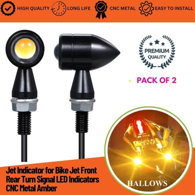 HALLOWS Front, Rear, Side LED Indicator Light for Universal For Bike Universal For Bike(Amber)