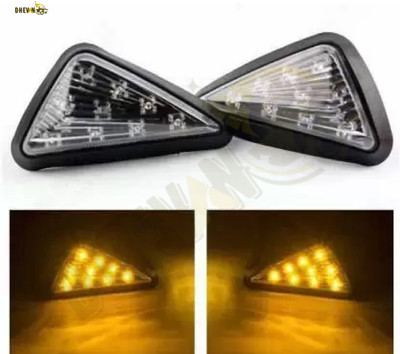 DheVan Front LED Indicator Light for Yamaha R15, R15 V1, R15 V2, Universal For Bike(Amber)