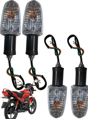 BIKEBLOOM Side, Rear, Front Halogen Indicator Light for Hero Passion Plus, Passion, Passion Pro(Amber)