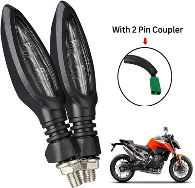 CROXIV Front, Rear LED Indicator Light for KTM RC 200, Universal For Bike(Yellow)