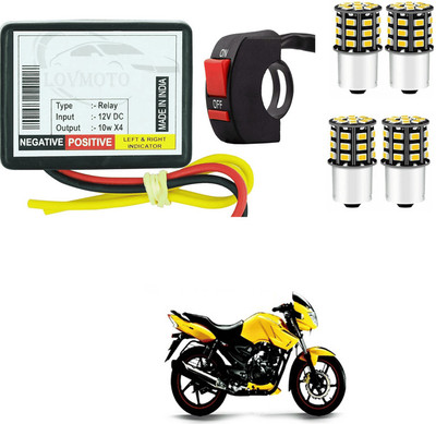 LOVMOTO Front, Rear LED Indicator Light for TVS Apache RTR 180(Yellow)