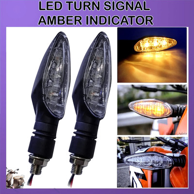 Pious Front, Rear LED Indicator Light for Piaggio Universal For Bike(Yellow)
