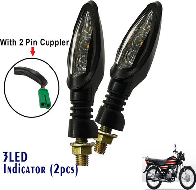 Generox Front, Rear LED Indicator Light for Hero CD Dawn(Yellow)