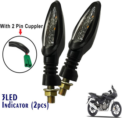 Generox Front, Rear LED Indicator Light for Bajaj Pulsar 220 DTS-i(Yellow)