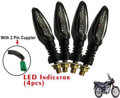 Generox Front, Rear LED Indicator Light for Bajaj Caliber(Yellow)