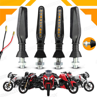 Generox Front, Rear, Side LED Indicator Light for TVS Universal For Bike(Yellow)