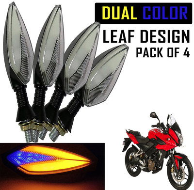 Shopland Front, Rear LED Indicator Light for Bajaj Pulsar 200 AS(Amber, Blue)