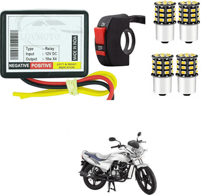 LOVMOTO Front, Rear LED Indicator Light for Mahindra Flyte(Yellow)