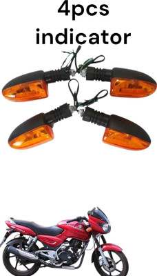 BIKEBLOOM Side, Rear, Front Halogen Indicator Light for Bajaj Pulsar 150 DTS-i, Pulsar, Discover, Platina 100, Discover 100(Amber)